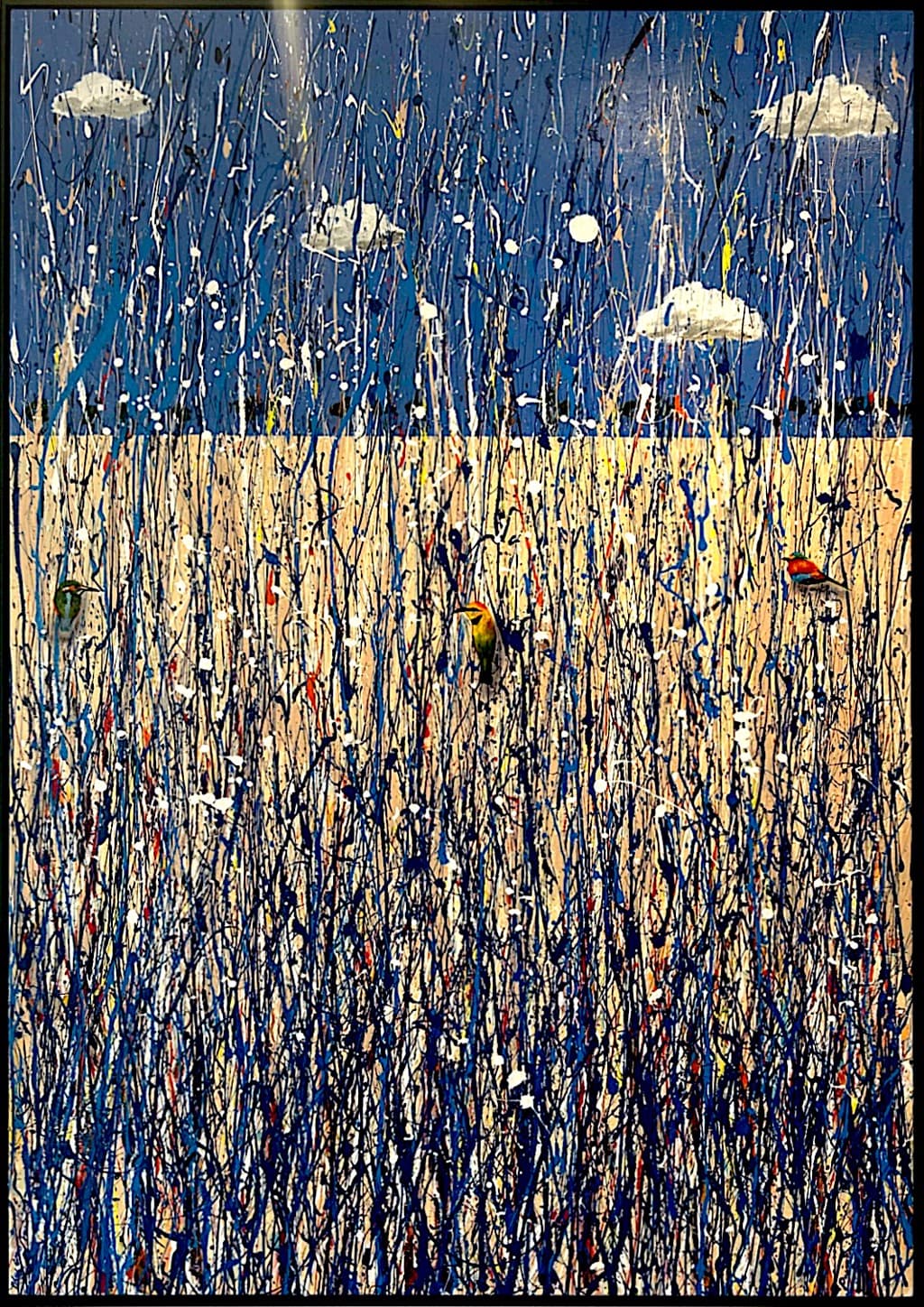 Blue Grass Birds &amp; Moon